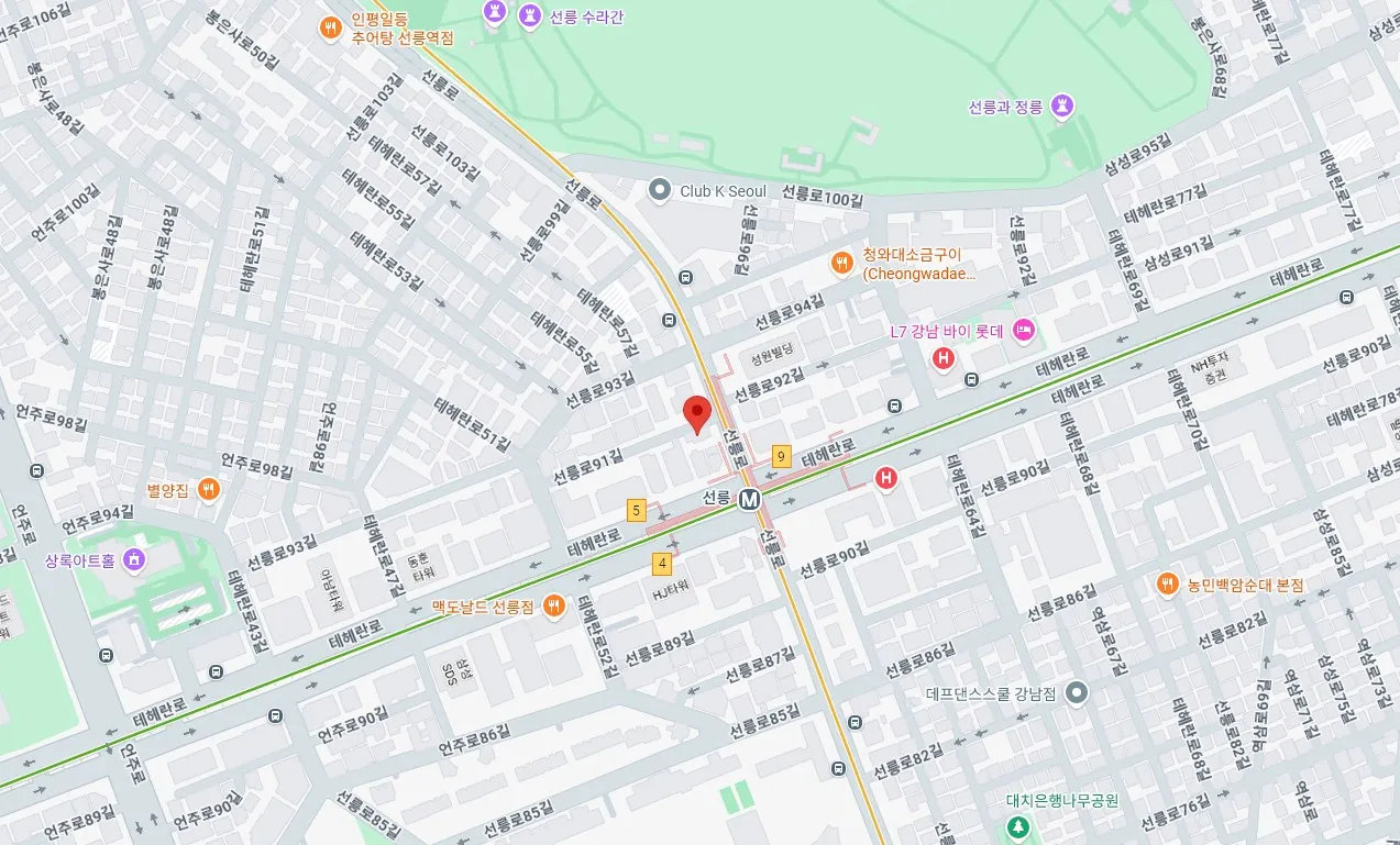 오시는 길 지도 — 서울특별시 강남구 선릉로 507